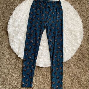 LULAROE Camera Leggings Blue Womens One Size